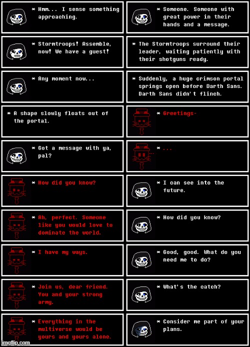 An ally from Exegol. (Chapter 20, Day [?]) | image tagged in undertale,chapters,chapter,darth sans,star wars,ghost ash | made w/ Imgflip meme maker