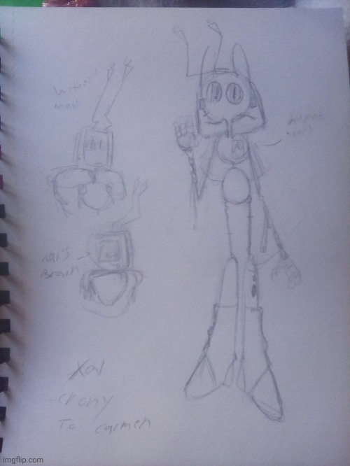 Ok so here's a quick sketch of the redesign of my old oc | made w/ Imgflip meme maker