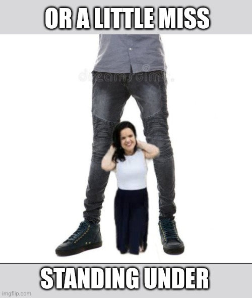 OR A LITTLE MISS STANDING UNDER | made w/ Imgflip meme maker
