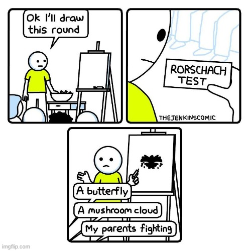 In case you don't get it, the Rorschach Test is a psychological test used to examine someone's personality. | image tagged in guessing game,draw,rorschach test | made w/ Imgflip meme maker
