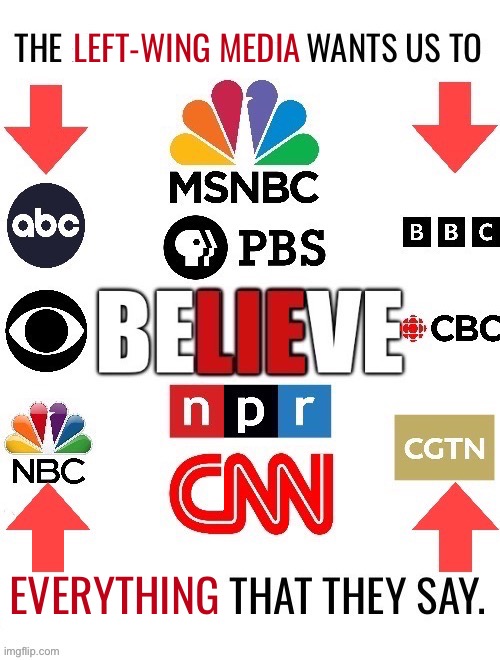 The left-wing media can never be criticized enough… | LEFT-WING MEDIA; EVERYTHING | image tagged in political meme,lying media,biased media | made w/ Imgflip meme maker