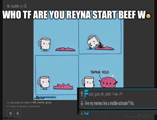 Ts pmo? | WHO TF ARE YOU REYNA START BEEF W😭 | made w/ Imgflip meme maker