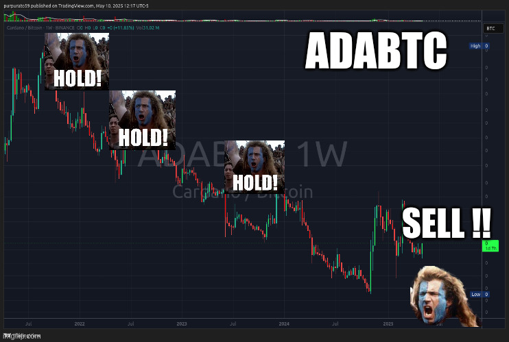 ADABTC | ADABTC; SELL !! | image tagged in hold,braveheart,sell | made w/ Imgflip meme maker