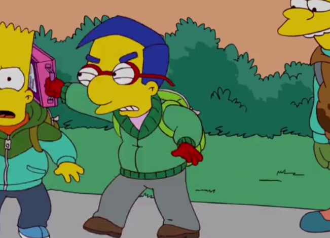 Milhouse Hits Bart Blank Meme Template