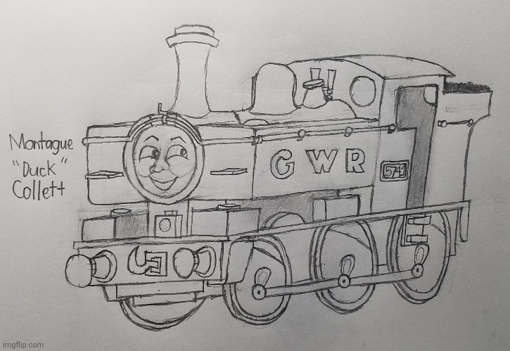 Day 8 of drawing the Eight Famous Engines | image tagged in thomas the tank engine,retake,drawing | made w/ Imgflip meme maker