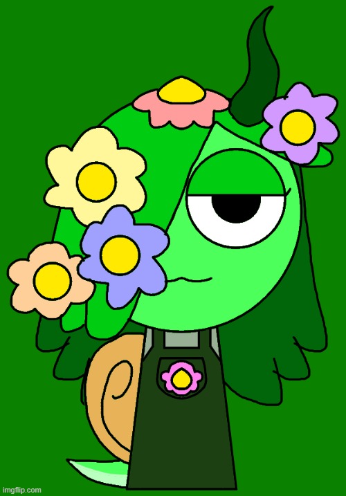 vineria | image tagged in sprunki,fan art,vineria,snail,flower,incredibox | made w/ Imgflip meme maker