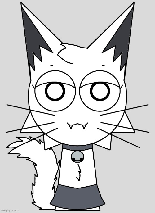 wenda (Silvy: Cool!) | image tagged in sprunki,fan art,wenda,cat,white cat,incredibox | made w/ Imgflip meme maker