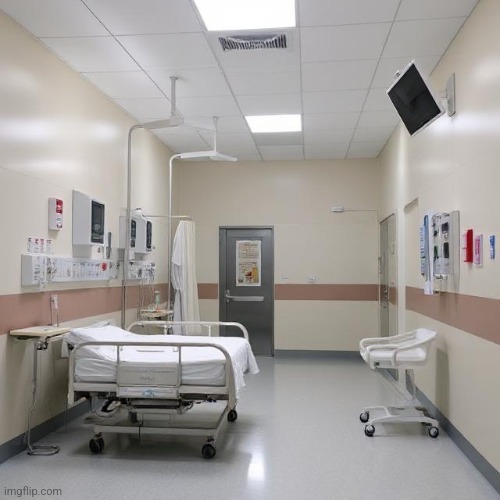 Hospital (might be slightly geometrical inaccurate) | image tagged in ai generated | made w/ Imgflip meme maker