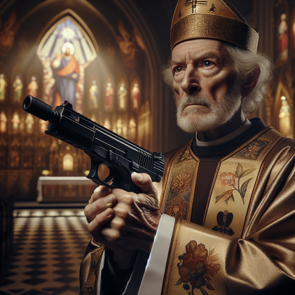 Pope with a gun Blank Meme Template