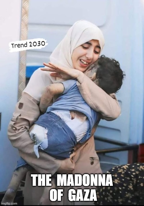 Fleeing Herod | THE  MADONNA  OF  GAZA | image tagged in palestine | made w/ Imgflip meme maker