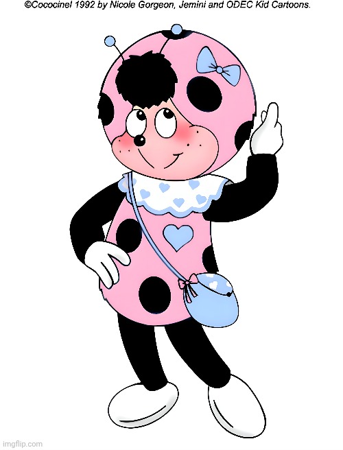 Cococinel 1992: Babicinel (Babimiel) pink transformation | image tagged in cocomiel,cococinel,pink ladybug | made w/ Imgflip meme maker