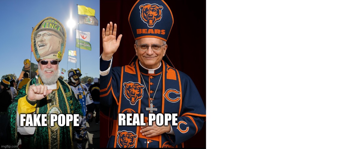2 Popes | REAL POPE; FAKE POPE | image tagged in blank template | made w/ Imgflip meme maker