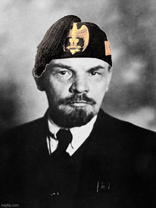 fascist lenin (communism is fascism) | image tagged in lenin,communism | made w/ Imgflip meme maker