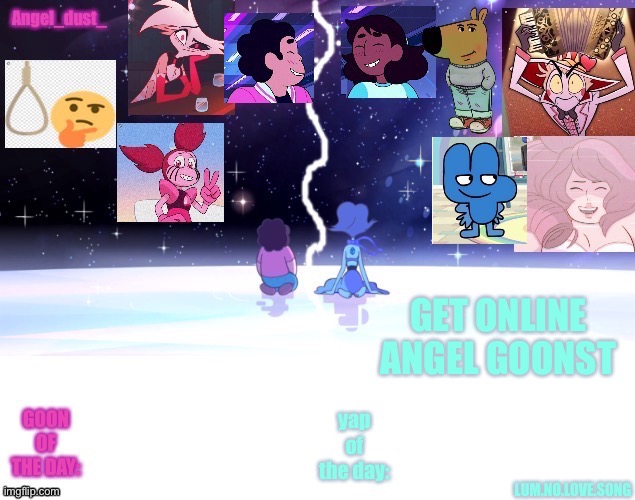 Breh | GET ONLINE ANGEL GOONST | image tagged in lum and angel temp | made w/ Imgflip meme maker
