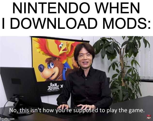 Wait...we didn't program that! | NINTENDO WHEN I DOWNLOAD MODS: | image tagged in this isn't how you're supposed to play the game | made w/ Imgflip meme maker