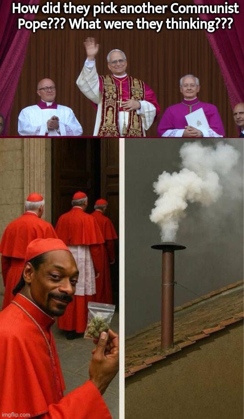 How did they pick this one? | How did they pick another Communist Pope??? What were they thinking??? | image tagged in pope leo xiv,dope | made w/ Imgflip meme maker