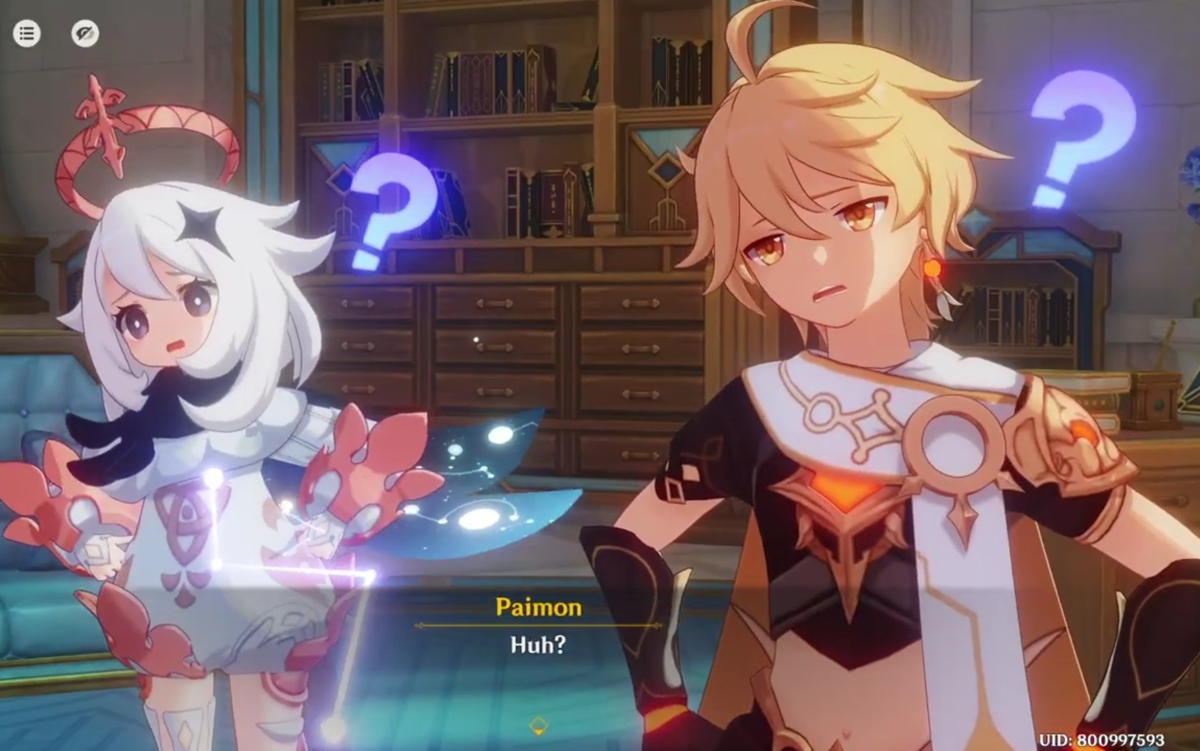 Paimon and Aether huh Blank Meme Template