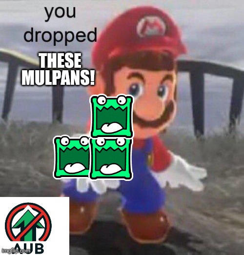 Mario You dropped this | THESE MULPANS! | image tagged in mario you dropped this | made w/ Imgflip meme maker