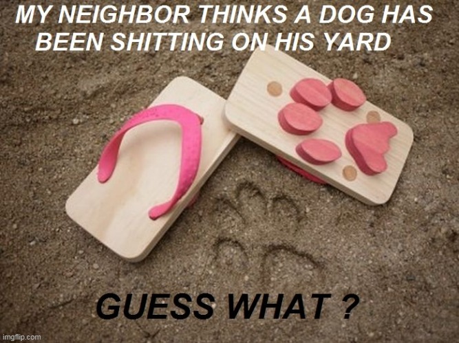Love Thy Neighbor? | image tagged in flip flop dog poop meme | made w/ Imgflip meme maker