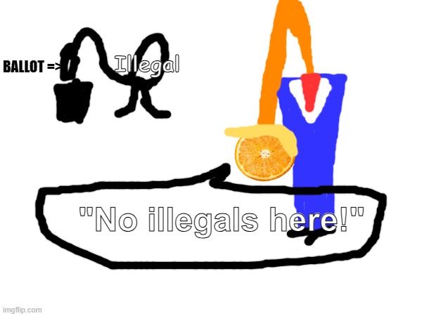 "No illegals here!" BALLOT => Illegal | made w/ Imgflip meme maker