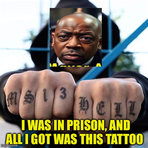 Newark Mayor gets lasting memories | I WAS IN PRISON, AND ALL I GOT WAS THIS TATTOO | image tagged in gifs,democrats,illegal immigration,tattoos,government corruption | made w/ Imgflip meme maker
