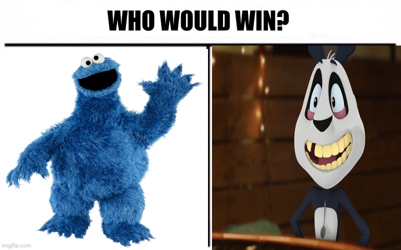 Who Would Win Blank | WHO WOULD WIN? | image tagged in who would win blank,cookie monster,sugar panda,highkey,sweets,sugarholic | made w/ Imgflip meme maker