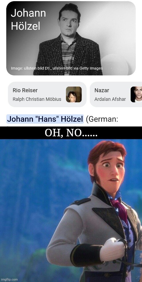 Help....... | OH, NO...... | image tagged in falcon,hans,name soundalikes,frozen,singer,what the fu- | made w/ Imgflip meme maker