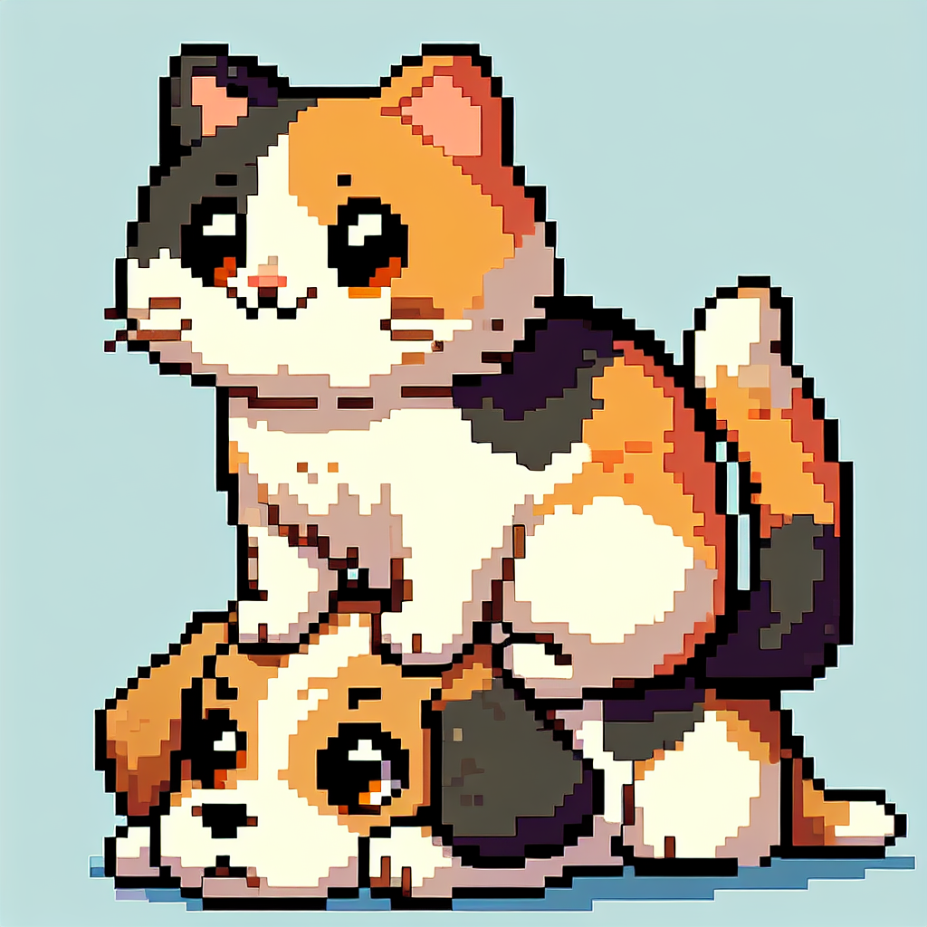 calico cat sitting on a puppy's head Blank Meme Template