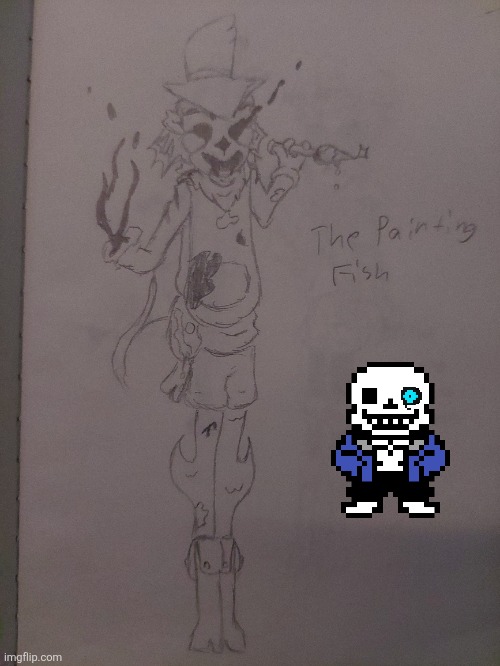 The character I made of painted fish except with the mask (sans of topic) | made w/ Imgflip meme maker