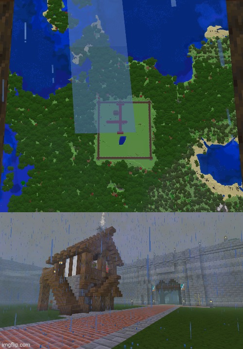 Progress on Fort Sadie May. | image tagged in minecraft | made w/ Imgflip meme maker