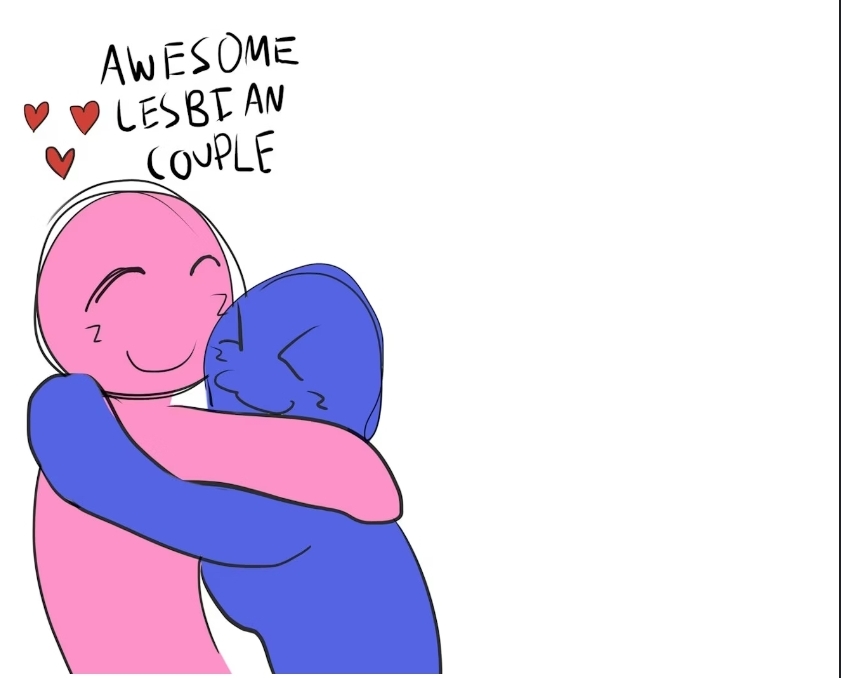 Wholesome lesbian couple Blank Meme Template