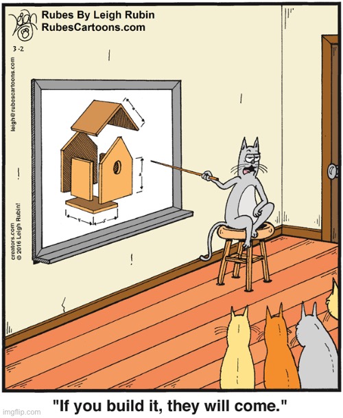 image tagged in cats,comics,rubes,bird feeder,plans | made w/ Imgflip meme maker