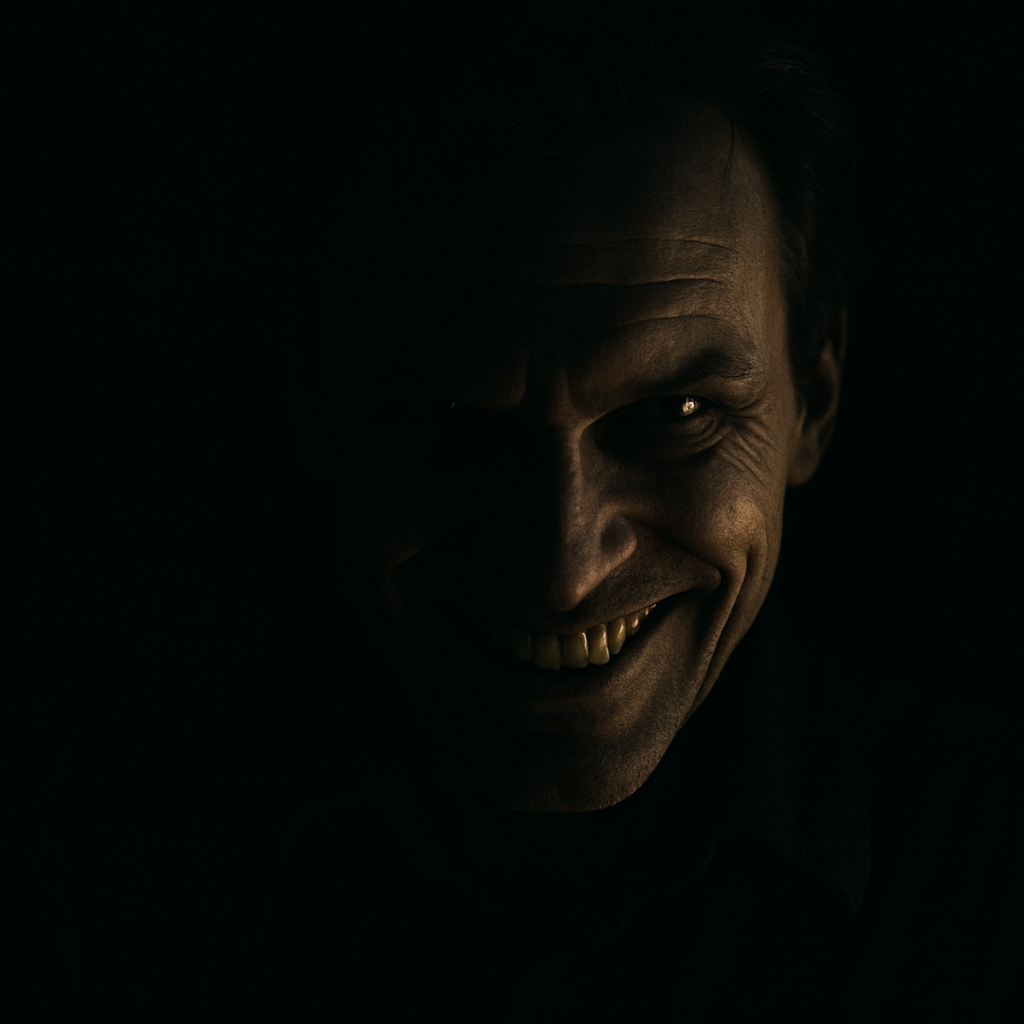 evil grin with light and dark Blank Meme Template