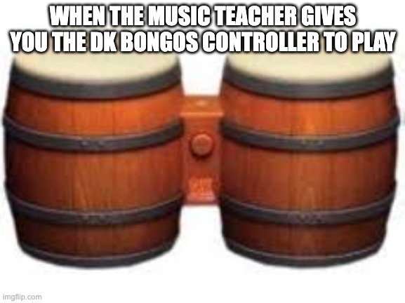 DK bongos controller | WHEN THE MUSIC TEACHER GIVES YOU THE DK BONGOS CONTROLLER TO PLAY | image tagged in dk bongos controller | made w/ Imgflip meme maker
