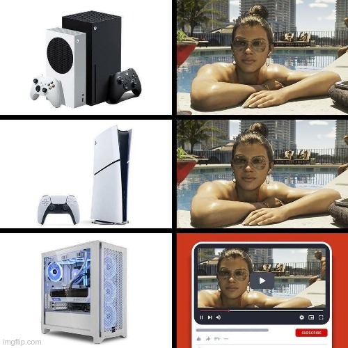 "pc gamers are cheapskates11!1!1" shut up rockstar, at least we can run your game over 60 fps | made w/ Imgflip meme maker