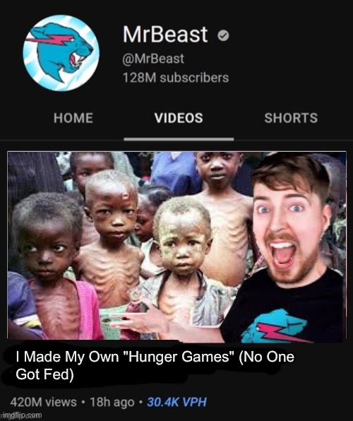 OmniBeast | I Made My Own "Hunger Games" (No One
Got Fed) | image tagged in mrbeast thumbnail template | made w/ Imgflip meme maker