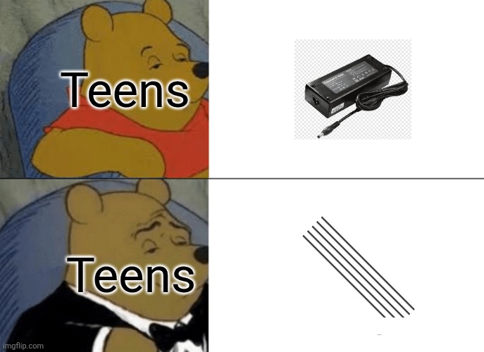 They be using led | Teens; Teens | image tagged in memes,tuxedo winnie the pooh | made w/ Imgflip meme maker
