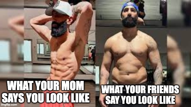mom view vs actual view | WHAT YOUR FRIENDS SAY YOU LOOK LIKE; WHAT YOUR MOM SAYS YOU LOOK LIKE | image tagged in mom view vs actual view | made w/ Imgflip meme maker