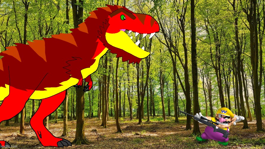 Wario Dies by Tyrex while trying to kill him for his trophy room.mp3 | image tagged in wario dies,tyrex,isla phanero,wario | made w/ Imgflip meme maker