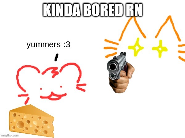 burgercat is NOT happy | KINDA BORED RN | image tagged in burgercat is not happy | made w/ Imgflip meme maker
