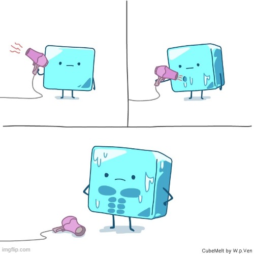 image tagged in ice cube,hairdryer,melting,muscles,six pack,buff | made w/ Imgflip meme maker