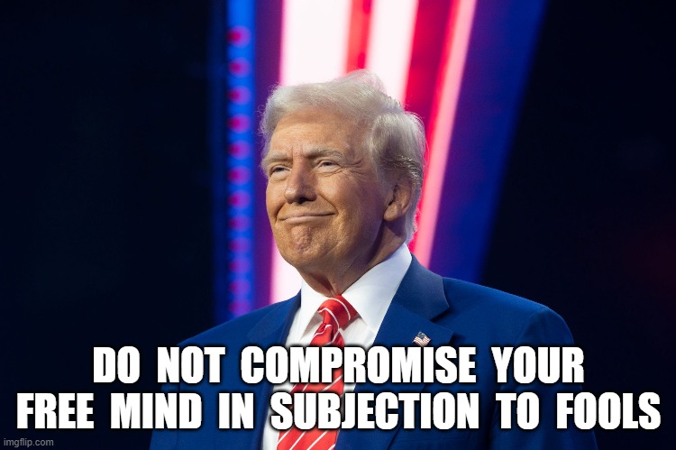 Freedom of Thought | DO  NOT  COMPROMISE  YOUR FREE  MIND  IN  SUBJECTION  TO  FOOLS | made w/ Imgflip meme maker