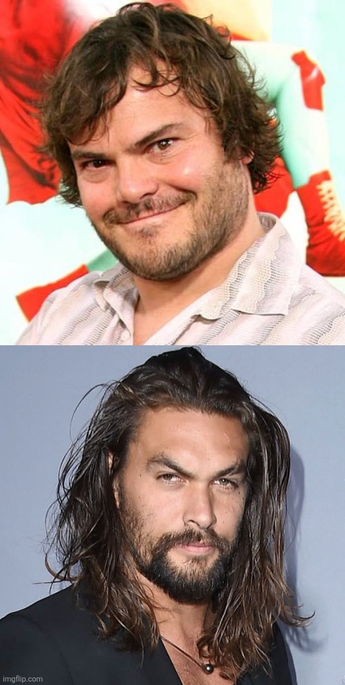 Let's accept it, this ship is canon no matter what you say | image tagged in jack black,jason momoa | made w/ Imgflip meme maker