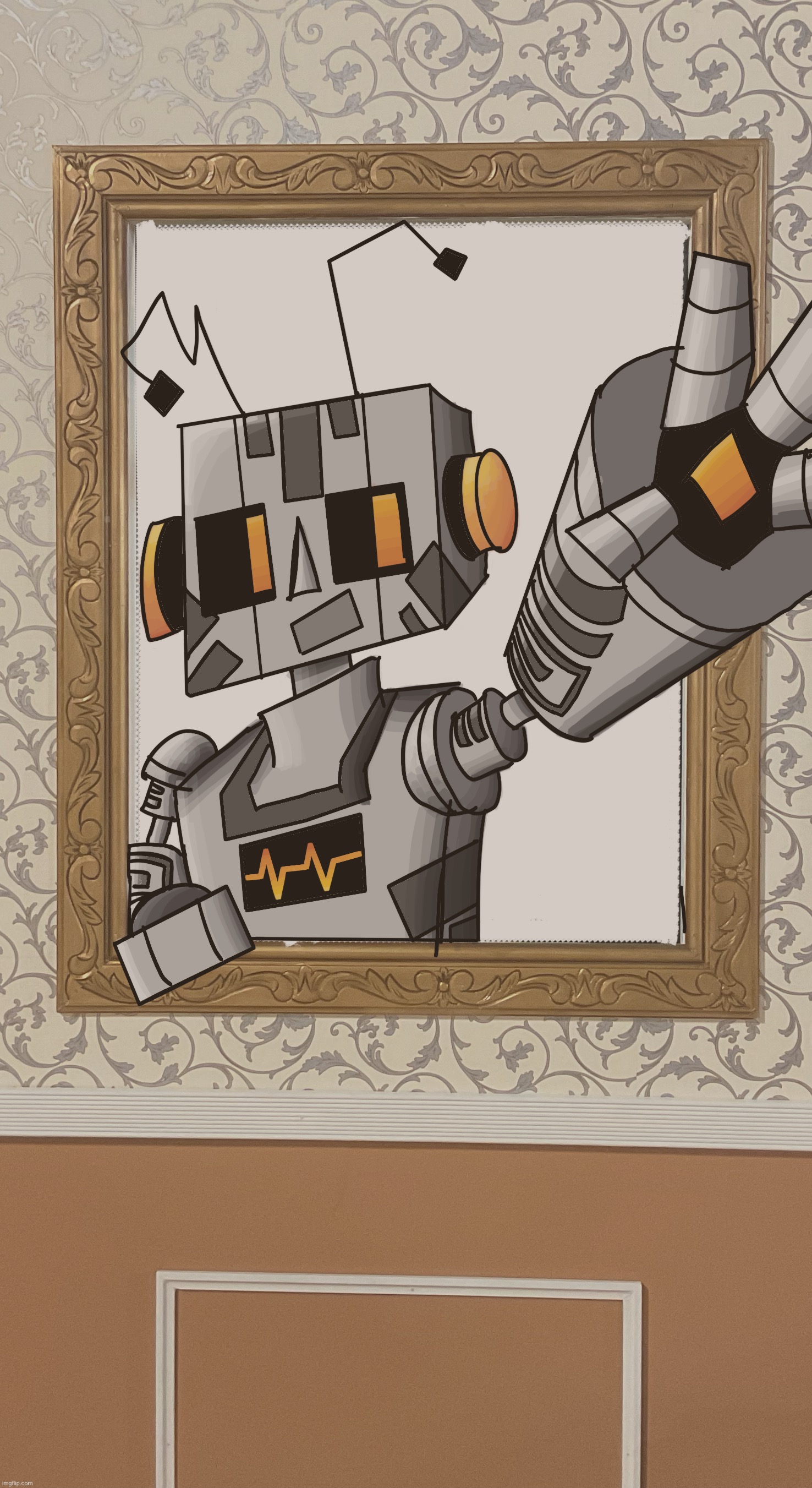 trapped inside a frame (foreshortening study) | made w/ Imgflip meme maker