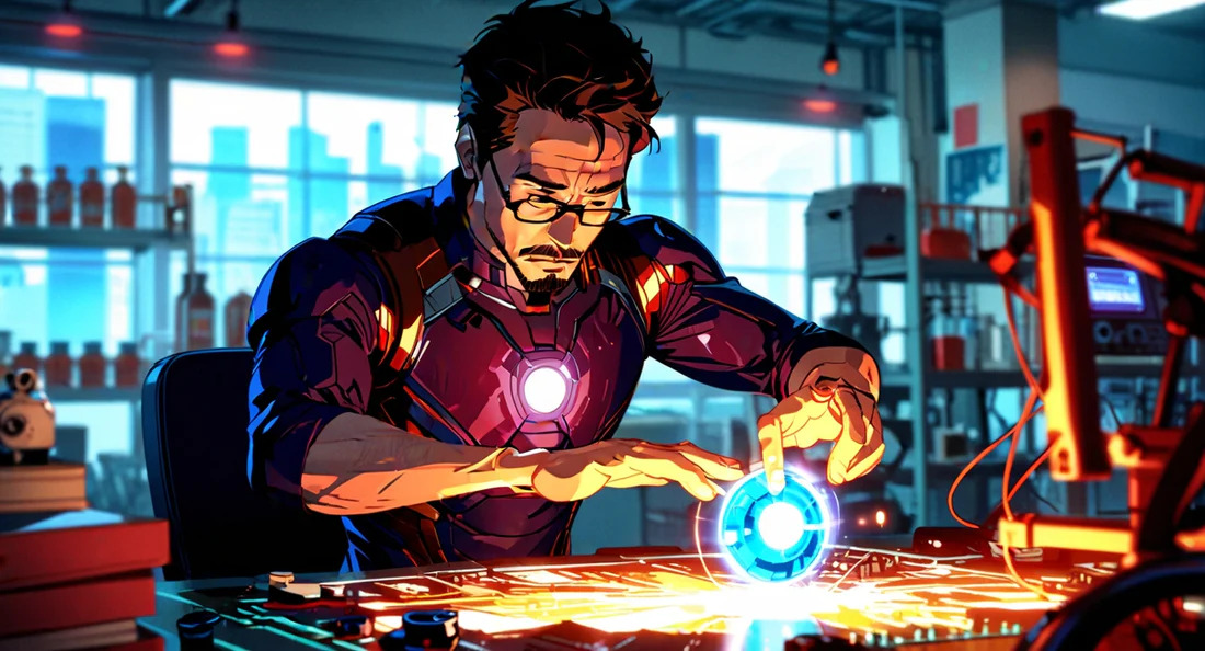 Iron Man discovering his arc reactor Blank Meme Template