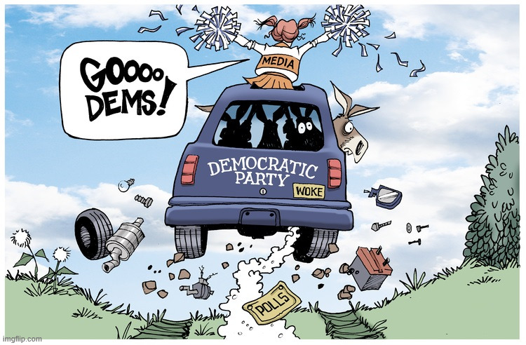 Driving off the cliff | image tagged in politics | made w/ Imgflip meme maker