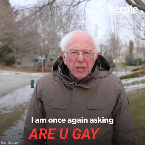 Bernie I Am Once Again Asking For Your Support | ARE U GAY | image tagged in memes,bernie i am once again asking for your support | made w/ Imgflip meme maker