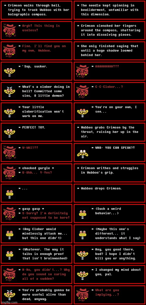 Talking Clober?? (Chapter 25, Day 3) | image tagged in undertale,clober,clobers,wubboc,wubbox,chapters | made w/ Imgflip meme maker
