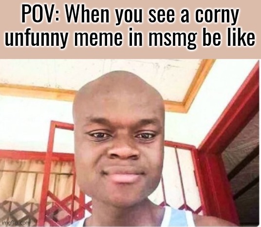 Gat-veal | POV: When you see a corny unfunny meme in msmg be like | image tagged in gat-veal | made w/ Imgflip meme maker