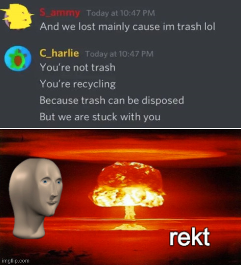 Never will recover from this | image tagged in rekt w/text,insult | made w/ Imgflip meme maker